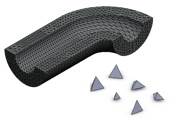 Mesh with pyramids