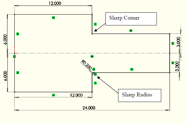 Drawing of a simple flat plate model.