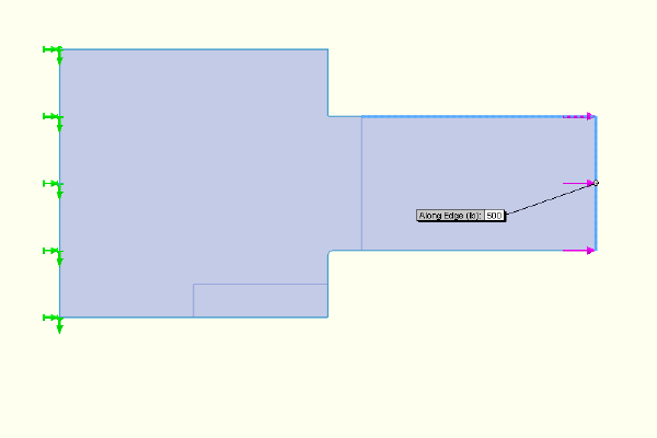 Flat plate model with applied load of 500 psi.