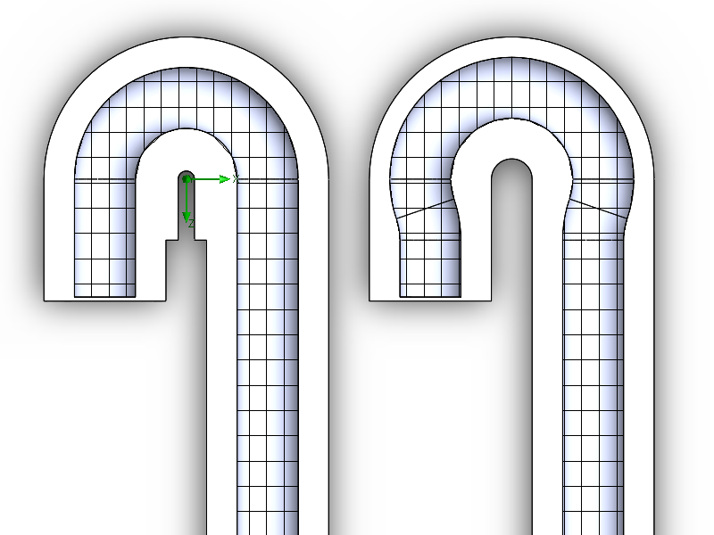 Figure 2: Initial mesh used. Results are not expected to be useful, but the program uses the results from each mesh size to determine where more refinement is required in the next mesh.