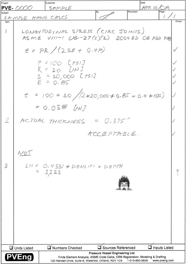 Sample Hand Calculations Ready for Review