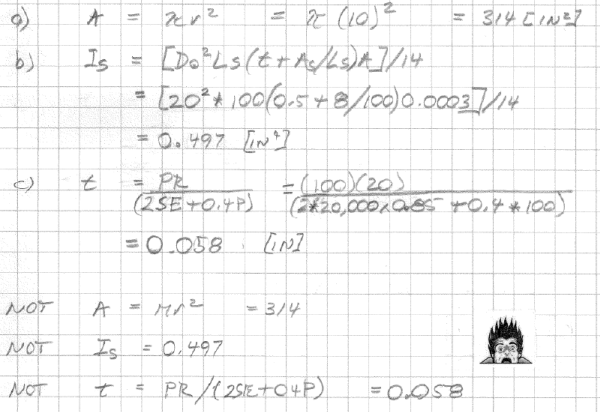 Calculations showing intermediate steps.
