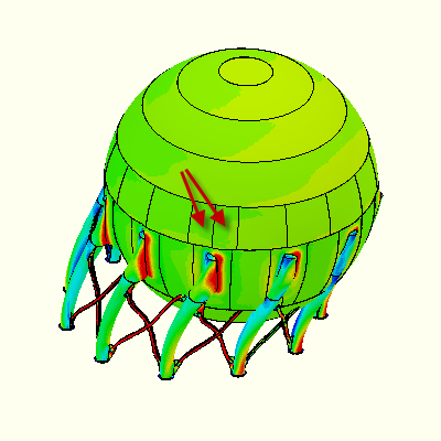 The model has successfully meshed and run.