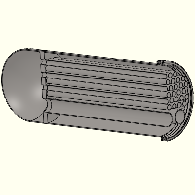 The heat exchanger model with tubes