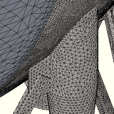 Solid mesh elements were used for the full model